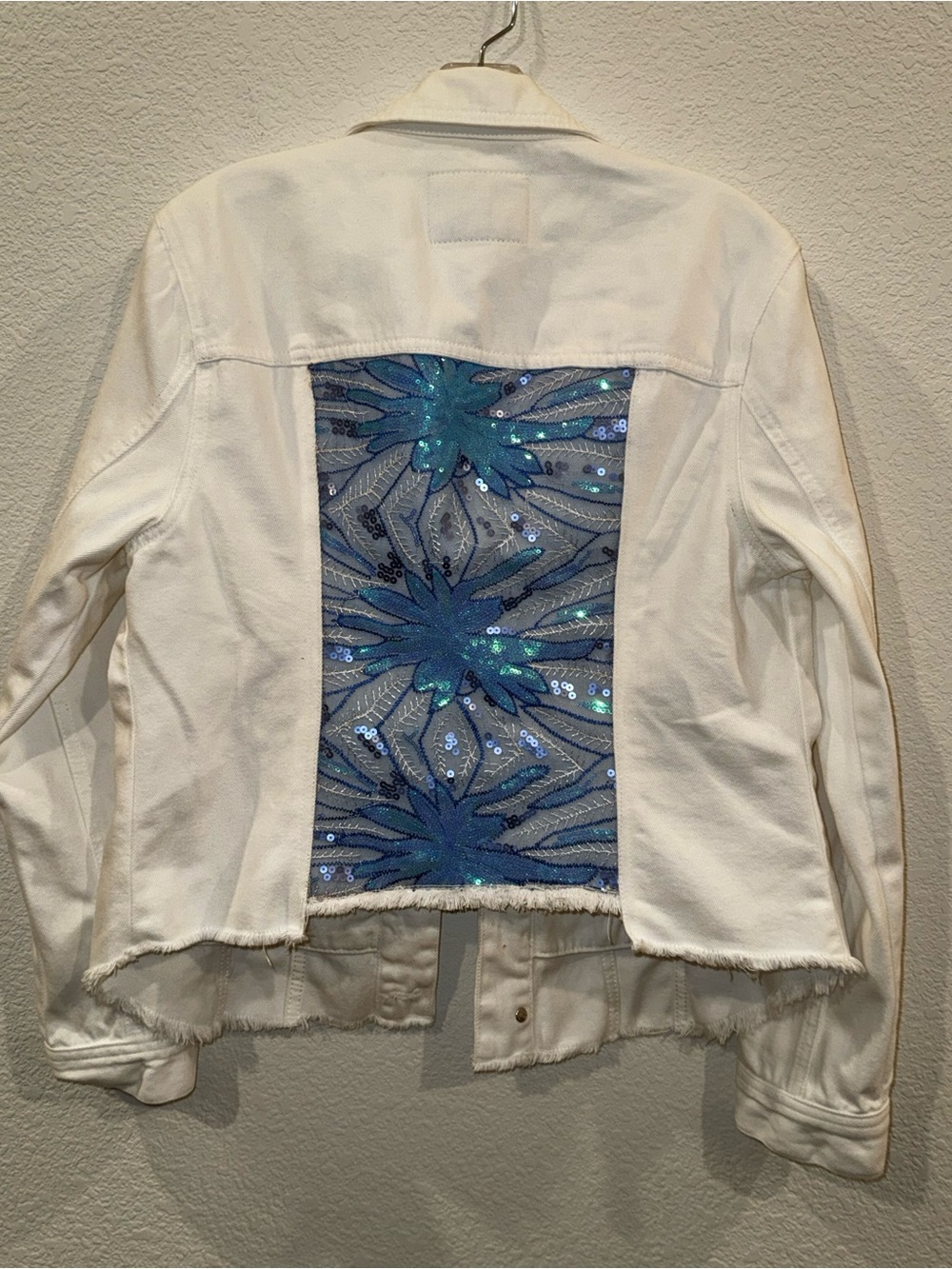 White Embellished Pocket Denim Jacket - Women
